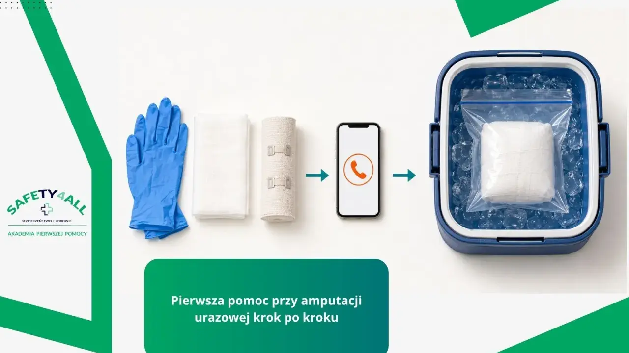 Procedura marche: rękawiczki, bandaże, telefon, lód. Pierwsza pomoc przy amputacji urazowej krok po kroku.