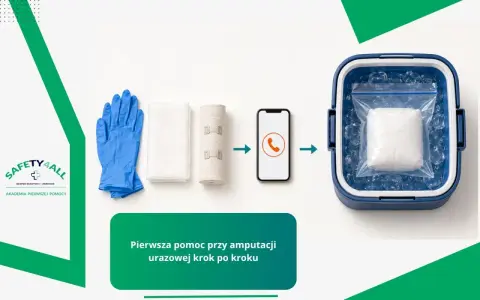 Procedura marche: rękawiczki, bandaże, telefon, lód. Pierwsza pomoc przy amputacji urazowej krok po kroku.