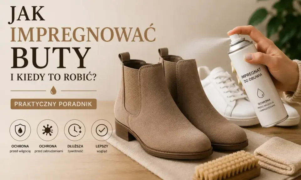 Spray do obuwia z membraną chroni zamszowe botki przed wilgocią i zabrudzeniami, zapewniając im dłuższą żywotność i lepszy wygląd.